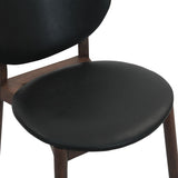 Piper 18" Round Back Dining Chair in Black Leather and Wood, Set of 2 from Home Trends & Design - Luna Furniture