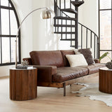 Palermo 18" Round Side Table with White Marble and Royal Brown Base from Home Trends & Design - Luna Furniture