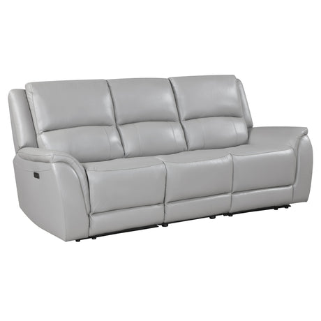 Alexandria Stone 3-Piece Top-Grain Leather Power Reclining Living Room Set from Steve Silver - Luna Furniture