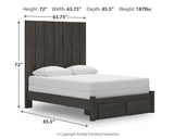 Fraluna Charcoal Queen Panel Storage Bed from Ashley - Luna Furniture