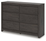 Fraluna King Panel Bed with Dresser and Nightstand in Charcoal from Ashley - Luna Furniture