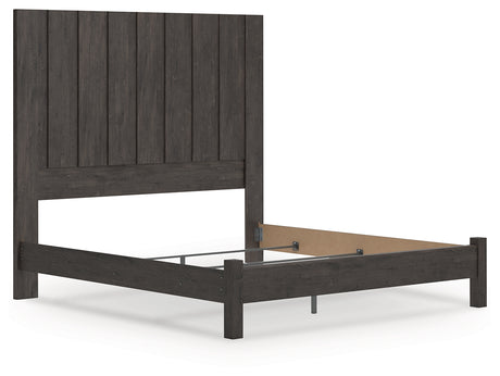 Fraluna King Panel Bed with Dresser in Charcoal from Ashley - Luna Furniture