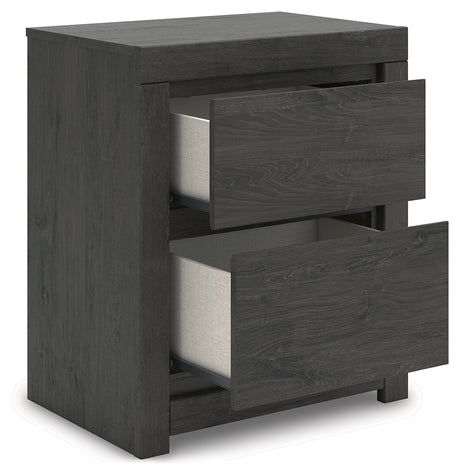 Fraluna King Panel Storage Bed with Dresser and Nightstand in Charcoal from Ashley - Luna Furniture