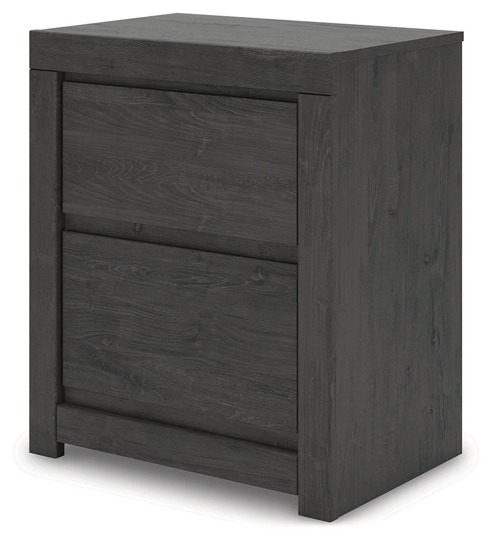 Fraluna King Panel Storage Bed with Dresser and Nightstand in Charcoal from Ashley - Luna Furniture