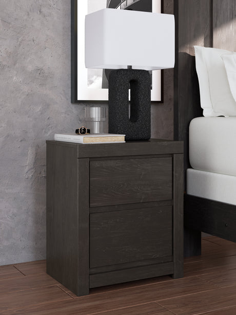Fraluna King Panel Storage Bed with Dresser and Nightstand in Charcoal from Ashley - Luna Furniture