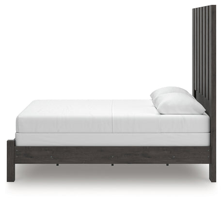 Fraluna Queen Panel Bed with Dresser and Nightstand in Charcoal from Ashley - Luna Furniture