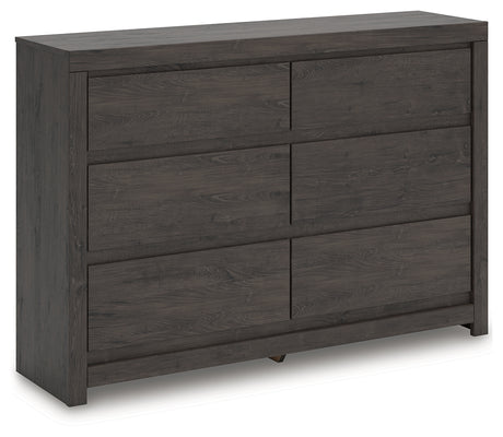Fraluna Queen Panel Bed with Dresser and Nightstand in Charcoal from Ashley - Luna Furniture