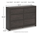 Fraluna Queen Panel Bed with Dresser in Charcoal from Ashley - Luna Furniture