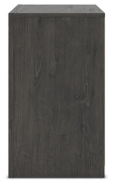 Fraluna Queen Panel Bed with Mirrored Dresser and Nightstand in Charcoal from Ashley - Luna Furniture