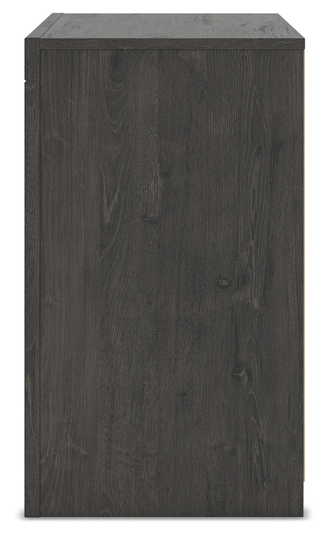 Fraluna Queen Panel Bed with Mirrored Dresser and Nightstand in Charcoal from Ashley - Luna Furniture