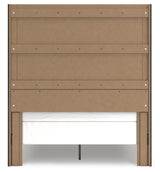 Fraluna Queen Panel Bed with Mirrored Dresser in Charcoal from Ashley - Luna Furniture