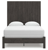 Fraluna Queen Panel Bed with Mirrored Dresser in Charcoal from Ashley - Luna Furniture