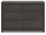 Fraluna Queen Panel Storage Bed with Dresser and Nightstand in Charcoal from Ashley - Luna Furniture