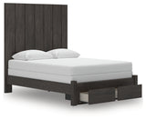 Fraluna Queen Panel Storage Bed with Dresser and Nightstand in Charcoal from Ashley - Luna Furniture