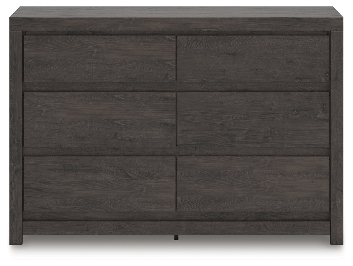 Fraluna Queen Panel Storage Bed with Dresser in Charcoal from Ashley - Luna Furniture