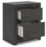 Fraluna Queen Panel Storage Bed with Mirrored Dresser and 2 Nightstands in Charcoal from Ashley - Luna Furniture