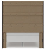 Fraluna Queen Panel Storage Bed with Mirrored Dresser, Chest and 2 Nightstands in Charcoal from Ashley - Luna Furniture