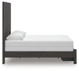 Fraluna Queen Panel Storage Bed with Mirrored Dresser in Charcoal from Ashley - Luna Furniture
