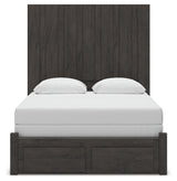 Fraluna Queen Panel Storage Bed with Mirrored Dresser in Charcoal from Ashley - Luna Furniture