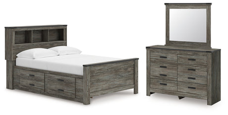 Frandern Full Bookcase Bed with Storage, Dresser and Mirror from Ashley - Luna Furniture