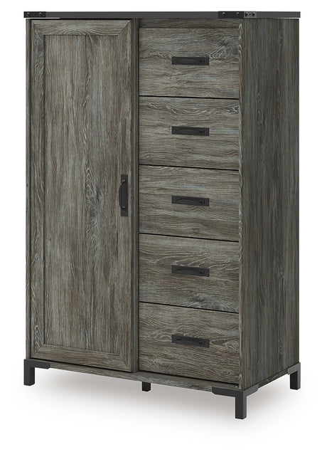 Frandern Full Bookcase Panel Bed with Storage, Dresser, Mirror and Chest from Ashley - Luna Furniture