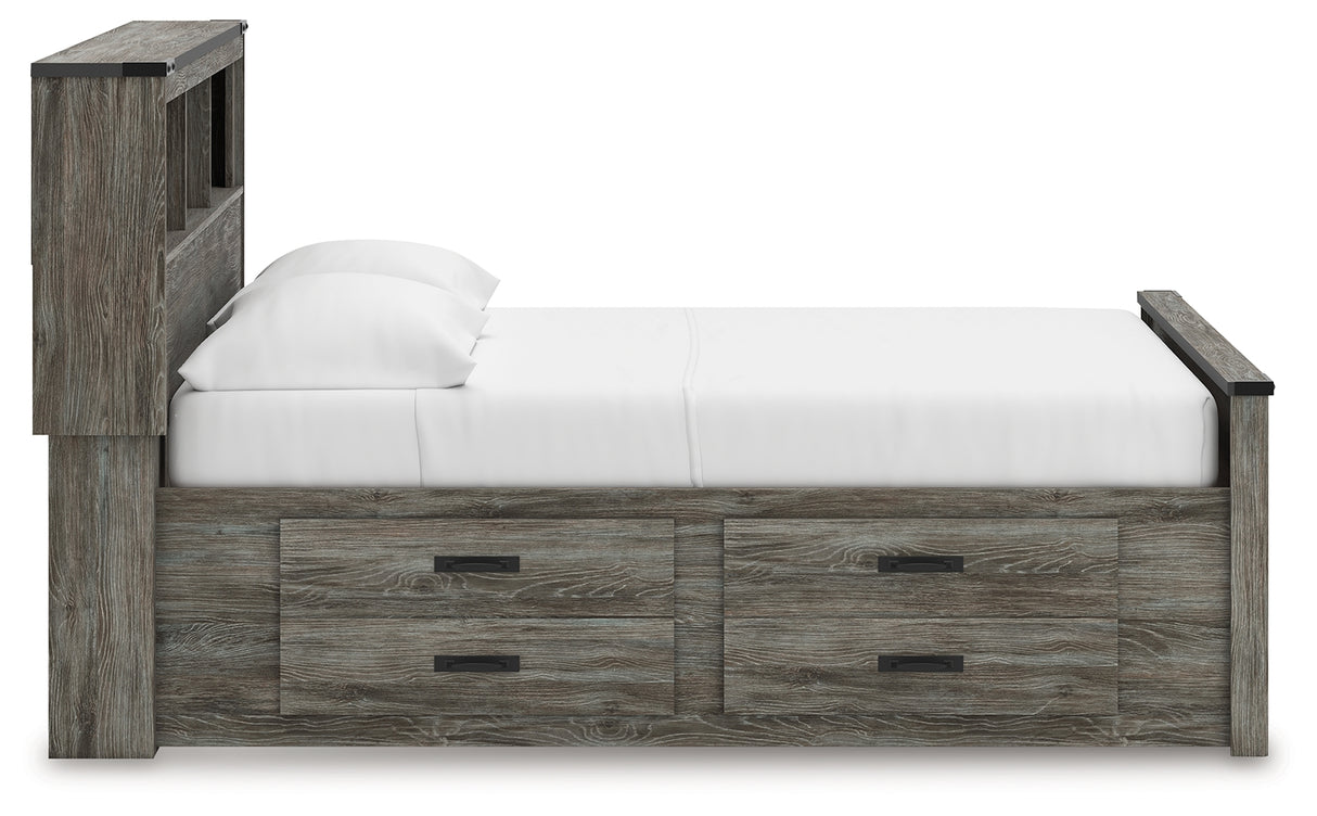 Frandern Full Bookcase Panel Bed with Storage, Dresser, Mirror and Chest from Ashley - Luna Furniture