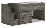 Frandern Gray Twin Loft Bed with Drawer Storage from Ashley - Luna Furniture