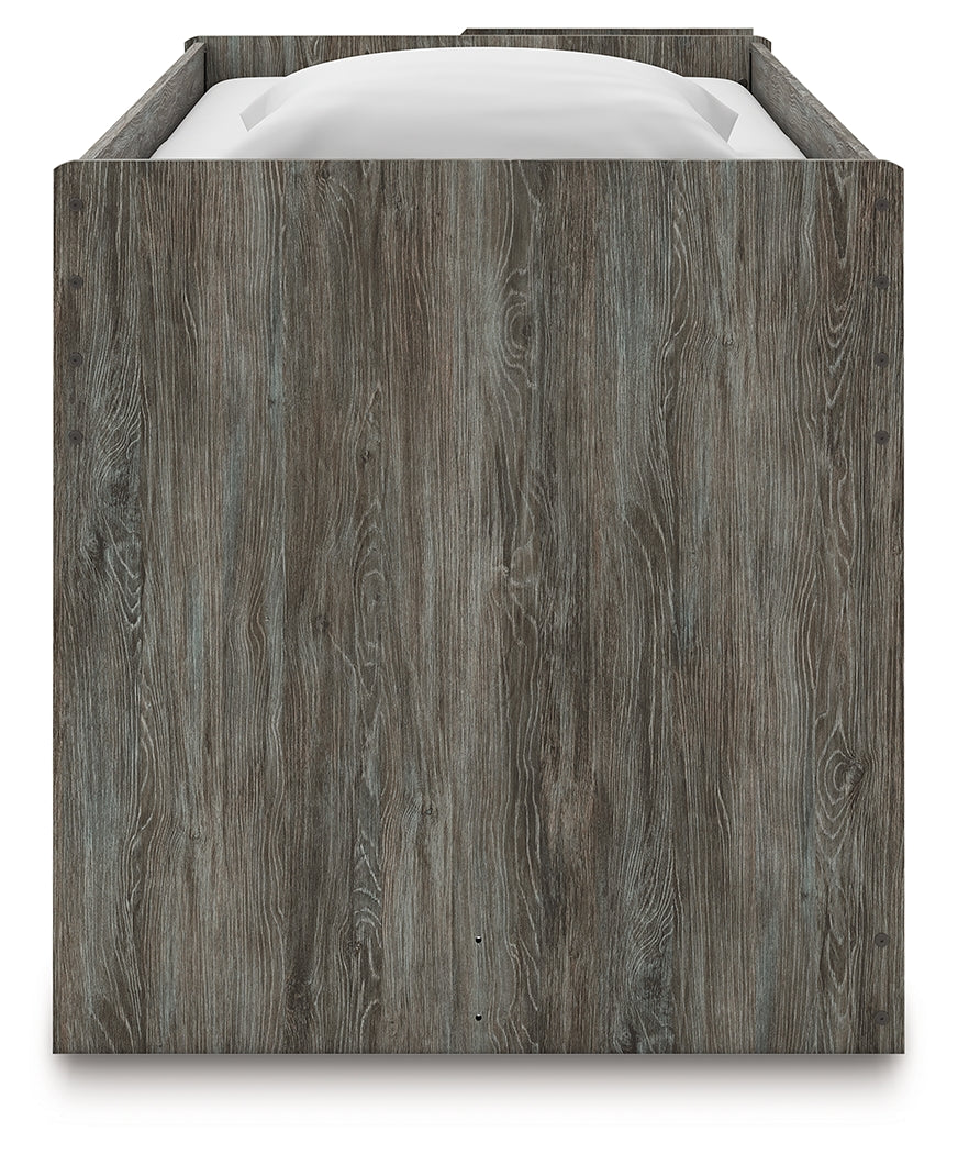 Frandern Gray Twin Loft Bed with Drawer Storage from Ashley - Luna Furniture