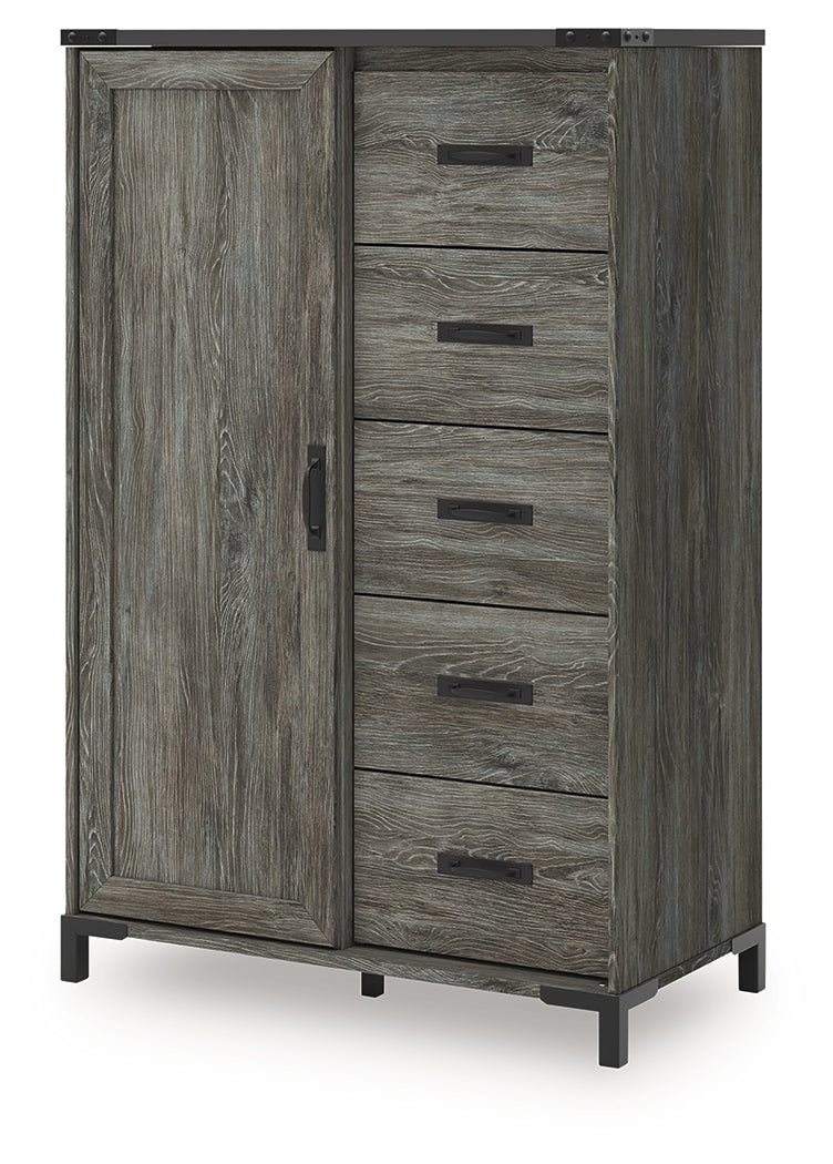 Frandern Queen Panel Bed, Dresser, Mirror, Chest and 2 Nightstands from Ashley - Luna Furniture