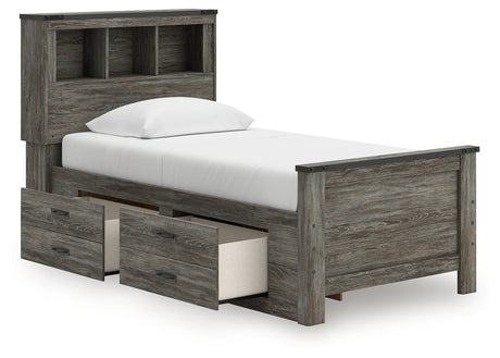 Frandern Twin Bookcase Bed with Storage, Dresser and Mirror from Ashley - Luna Furniture