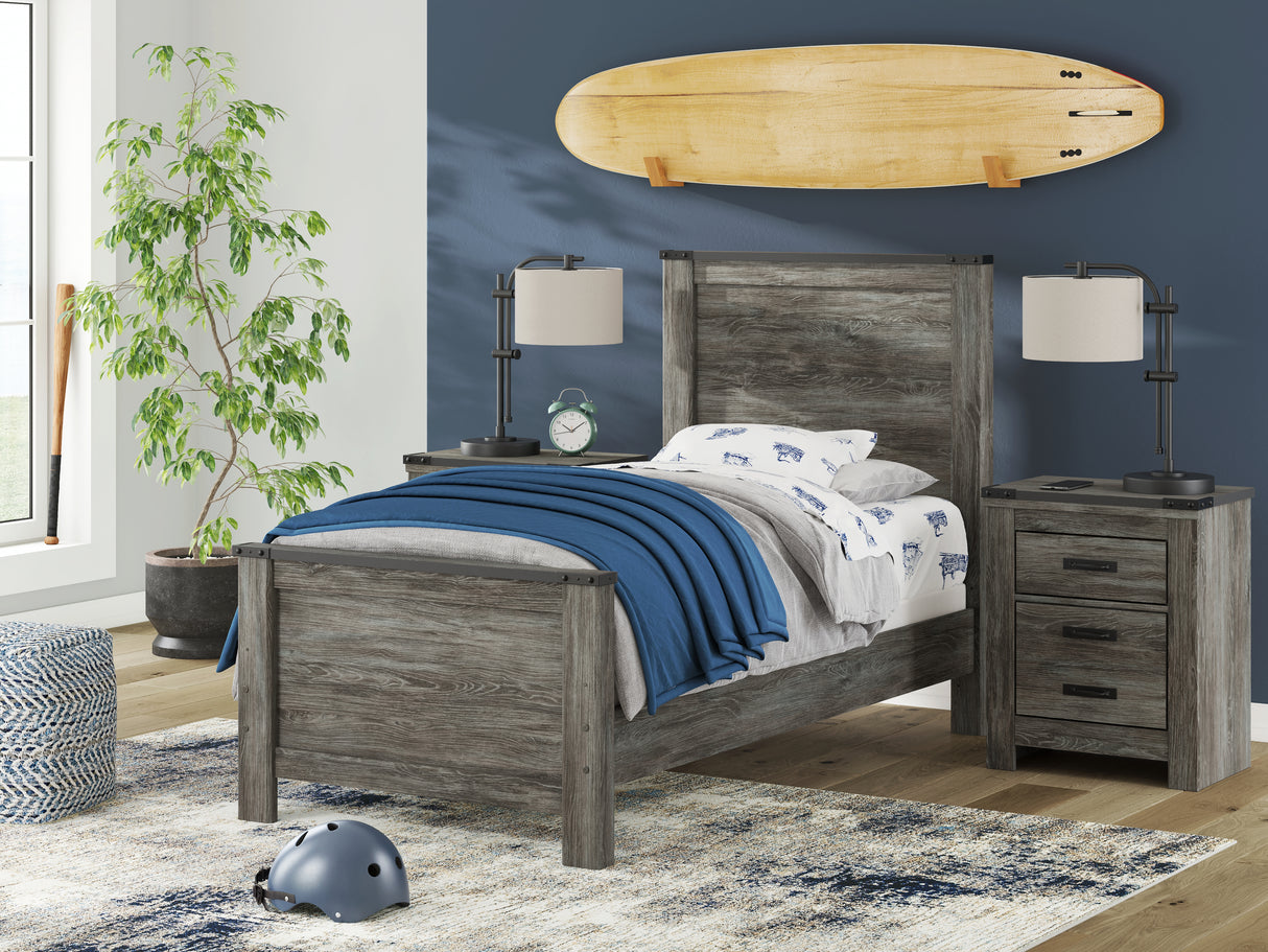 Frandern Twin Panel Bed, Dresser and Mirror from Ashley - Luna Furniture