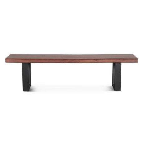 Reed 68" Bench in Light Sequoia with Gunmetal Legs, Set of 2 from Home Trends & Design - Luna Furniture