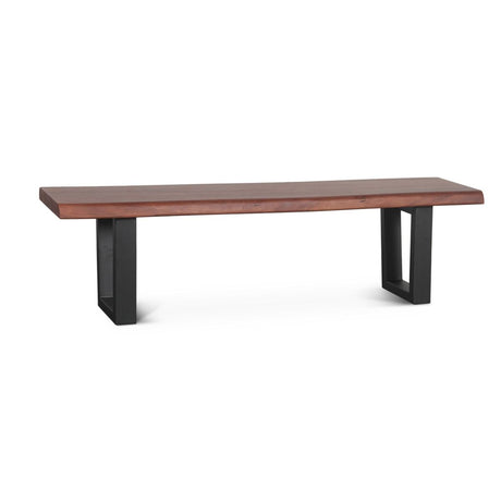 Reed 68" Bench in Light Sequoia with Gunmetal Legs, Set of 2 from Home Trends & Design - Luna Furniture