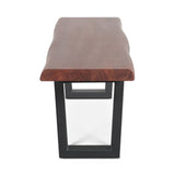Reed 68" Bench in Light Sequoia with Gunmetal Legs, Set of 2 from Home Trends & Design - Luna Furniture
