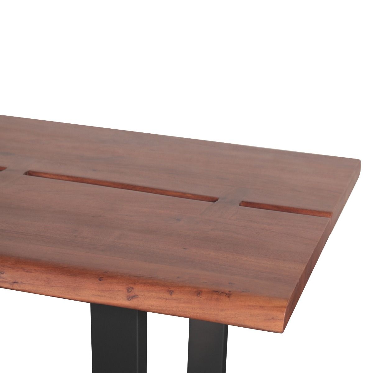 Reed 79" Dining Table in Light Sequoia with Gunmetal Legs from Home Trends & Design - Luna Furniture