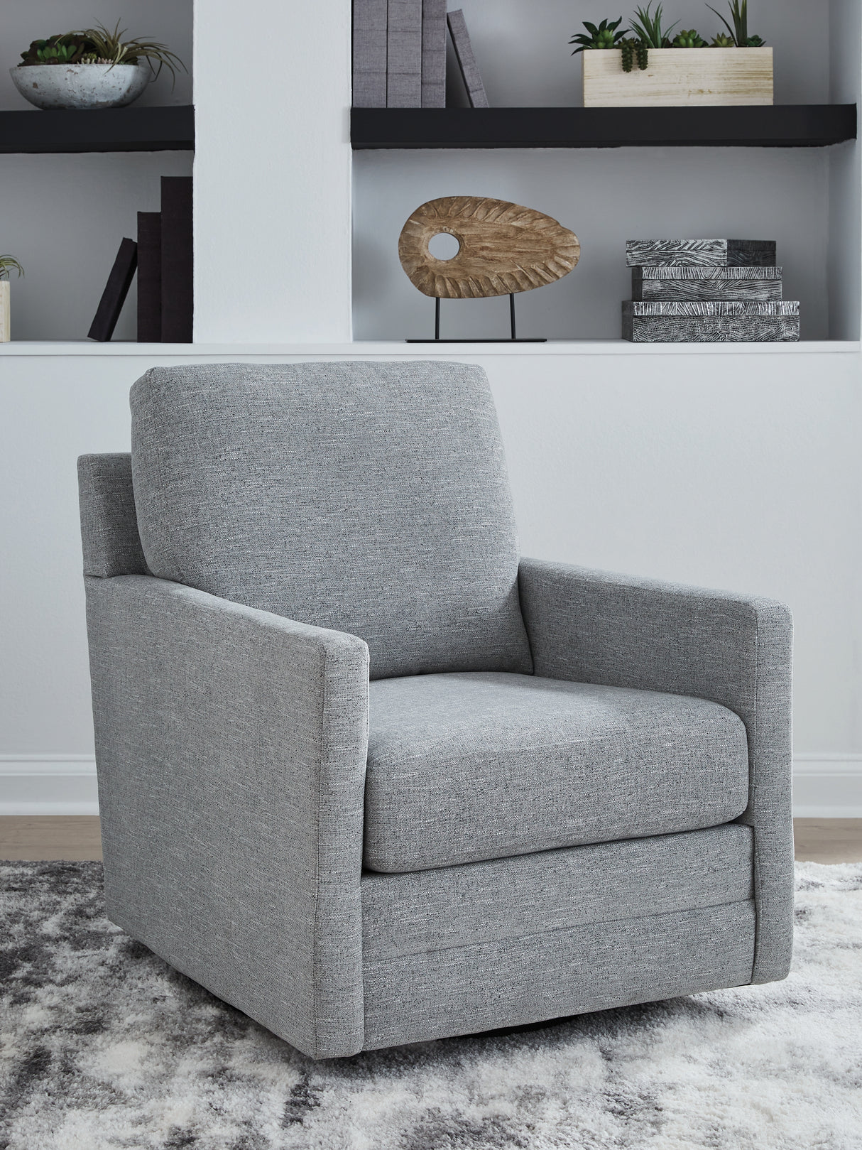Freybourne Pewter Swivel Accent Chair from Ashley - Luna Furniture