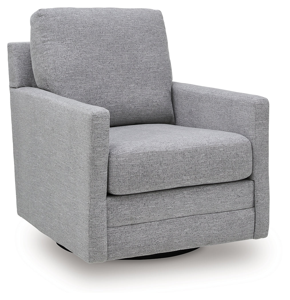 Freybourne Pewter Swivel Accent Chair from Ashley - Luna Furniture