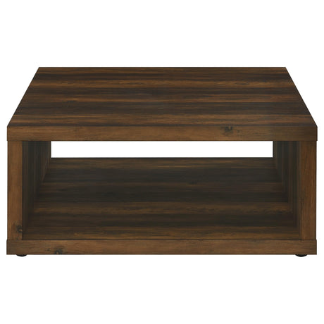 Frisco Dark Pine Square Engineered Wood Coffee Table from Coaster - Luna Furniture