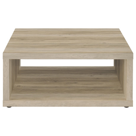 Frisco Distressed Pine Square Engineered Wood Coffee Table from Coaster - Luna Furniture