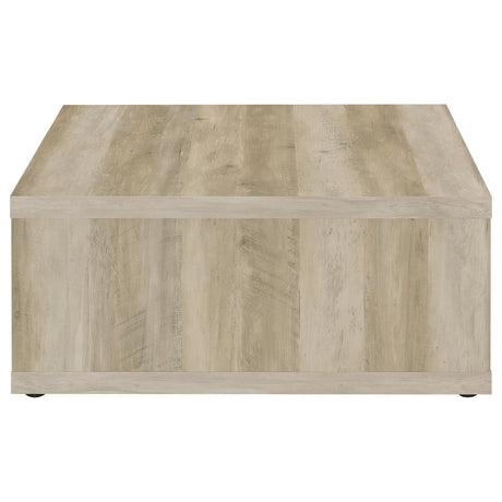 Frisco Distressed Pine Square Engineered Wood Coffee Table from Coaster - Luna Furniture