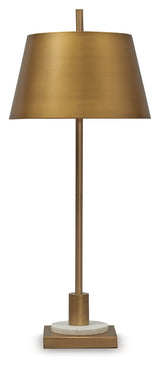 Fritzburn Gold Finish/White Table Lamp from Ashley - Luna Furniture