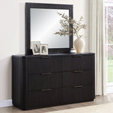 Henry 65″ 6-Drawer Reeded Dresser and Mirror, Espresso Finish from Steve Silver - Luna Furniture