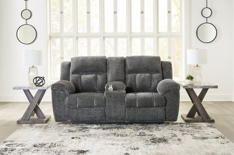 Frohn Graphite Reclining LoveSeat and 2 Recliners from Ashley Furniture - Luna Furniture