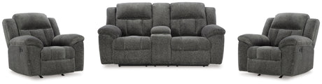 Frohn Graphite Reclining LoveSeat and 2 Recliners from Ashley Furniture - Luna Furniture