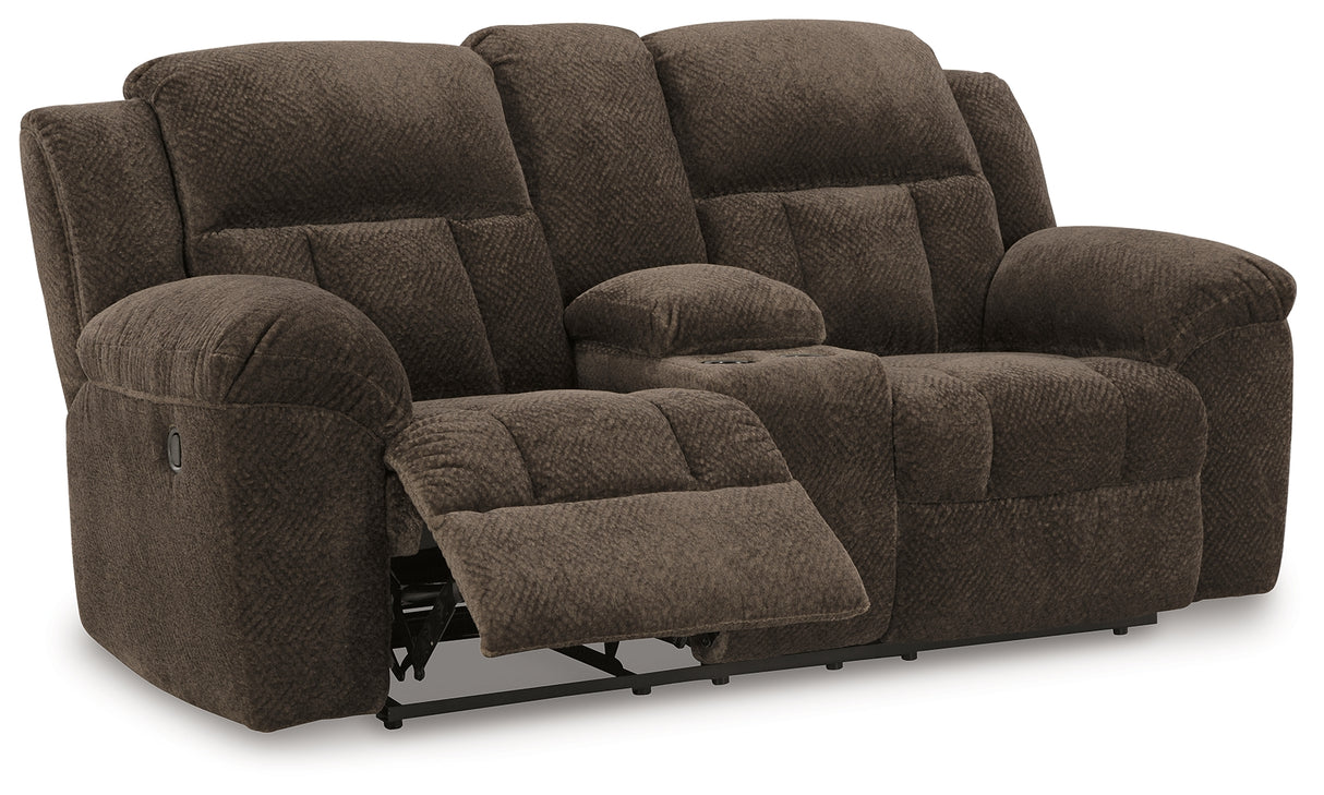 Frohn in Chocolate Reclining Sofa and Loveseat from Ashley Furniture - Luna Furniture