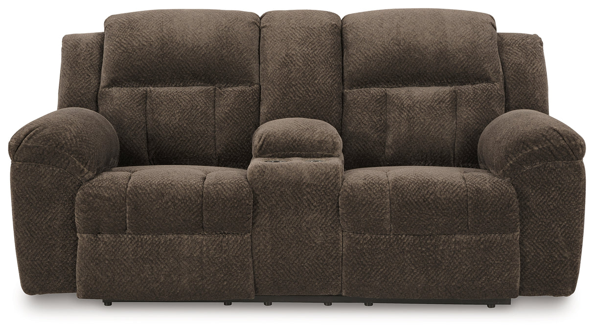 Frohn in Chocolate Reclining Sofa and Loveseat from Ashley Furniture - Luna Furniture
