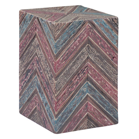 Rustic Roots 12" Hand Painted Drum Side Table from Home Trends & Design - Luna Furniture
