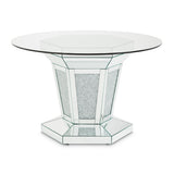 Montreal Round Mirrored Dining Table from Michael Amini - Luna Furniture