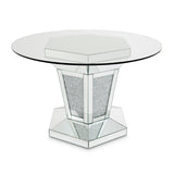 Montreal Round Mirrored Dining Table from Michael Amini - Luna Furniture