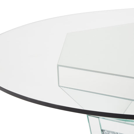 Montreal Round Mirrored Dining Table from Michael Amini - Luna Furniture